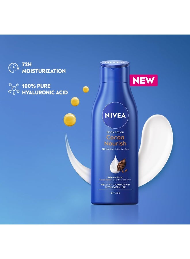 NIVEA Cocoa Nourish200ml | 72 H Moisturization | With Cocoa Butter  | Non Greasy & Healthy Looking Skin |For Very Dry Skin - Image 2